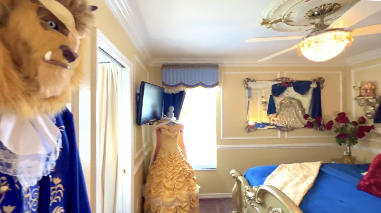 Each themed room has costumes, sized infant to adult, even for the Beast of the family!