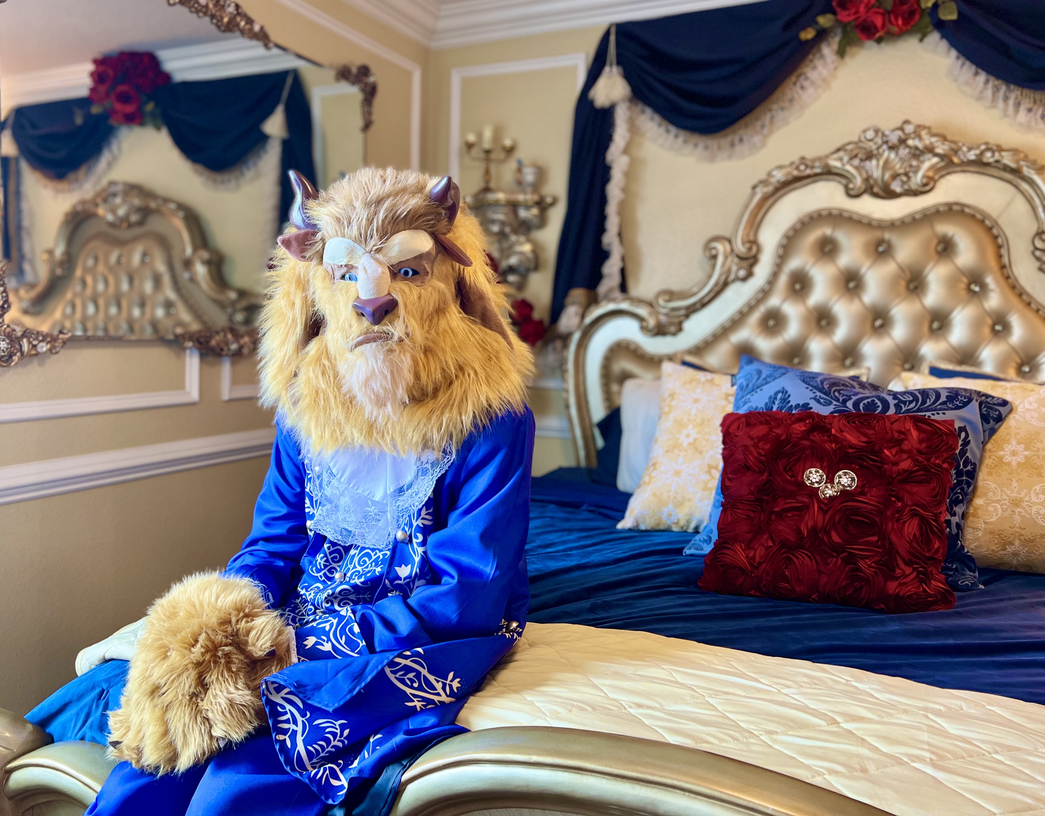 Each themed room has costumes, sized infant to adult, even for the Beast of the family!